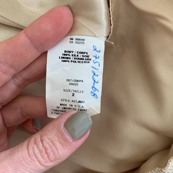 Silk one shoulder champagne cocktail dress - Picture 4 of 4